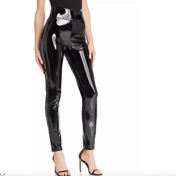 Tiger Mist Back It Up Black Faux Leather Pants Patent Stretch Shiny Hourglass XS - Picture 2 of 16